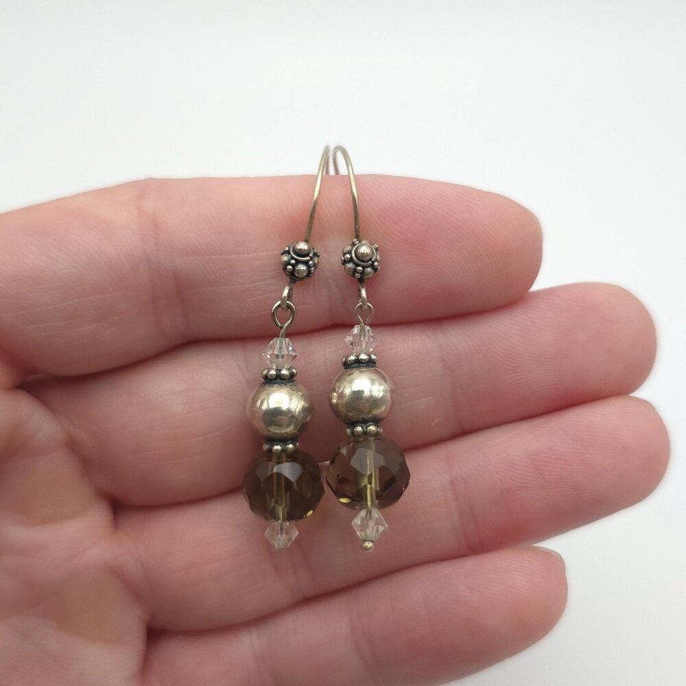 Sterling Silver Handmade Crystal Earrings A966